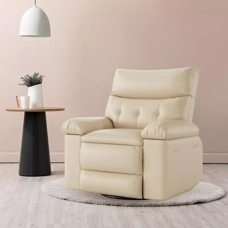 Lift Recliner Chair, PU Leather 360Swivel Recliner with Massage and Heat, Rocking Sofa Seat for Living Room, Bedroom