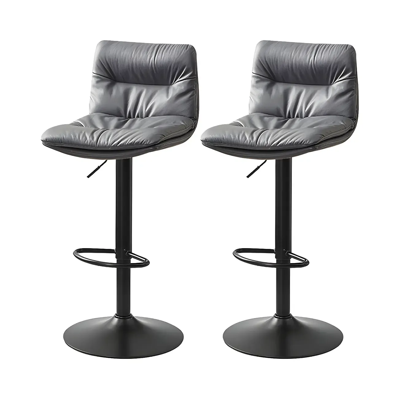 Modern Leather Saddle Swivel Adjustable Bar Stool