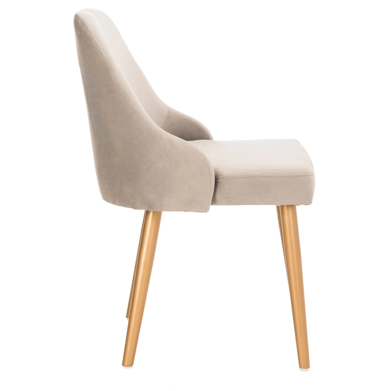 SAFAVIEH Nobie 18.3  Upholstered Dining Chair - Grey / Gold (Set of 2) - 21  x 22  x 31  - 21Wx22Dx31H