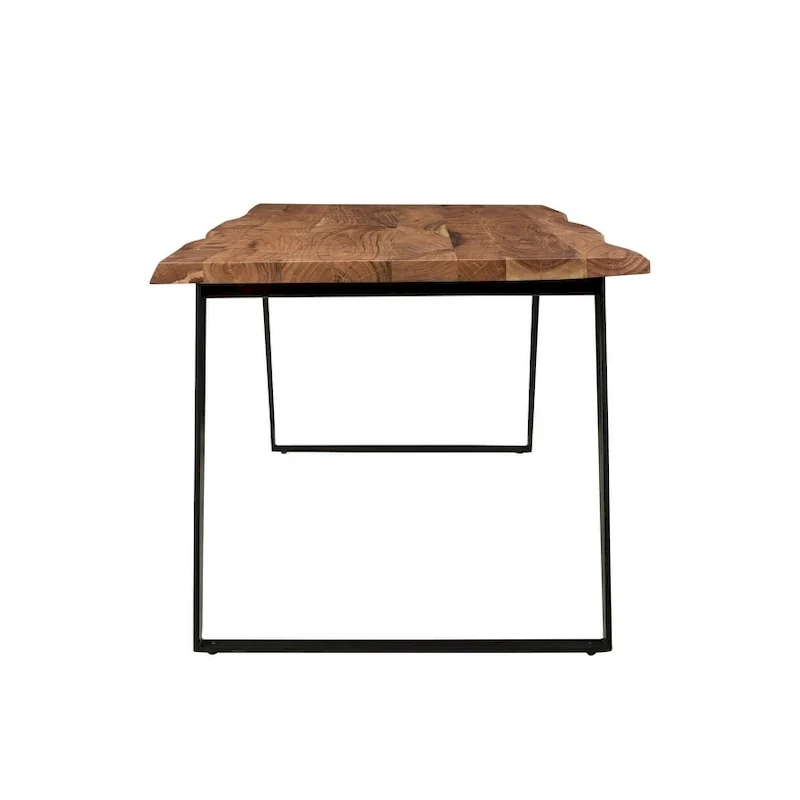 Solid Wood Live Edge Dining Table – Acacia, Stainless Steel Legs