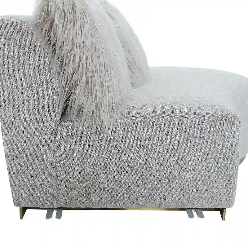 Pasargad Home Simona Curved Sofa with 3 Pillow Included