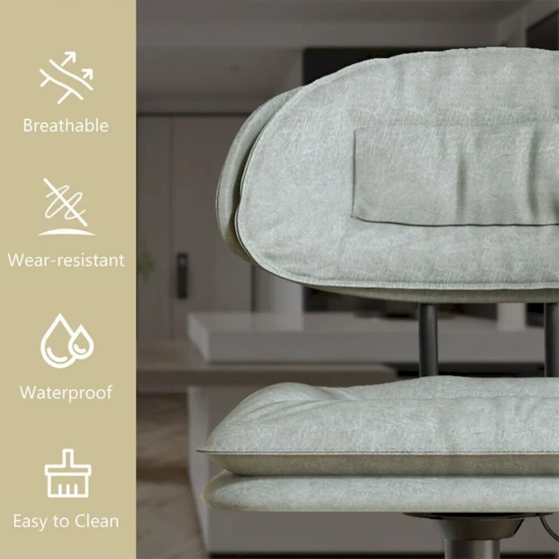 Set of 2 Swivel Bar Stools Adjustable Counter Height