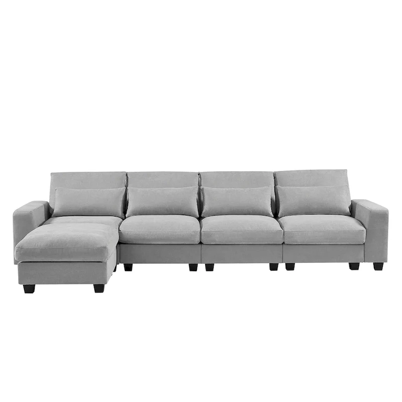Modern L-Shape Sectional Sofa with Reversible Chaise