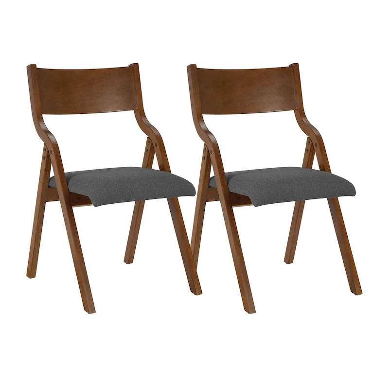 Upholstered folding Dining chair set of 2