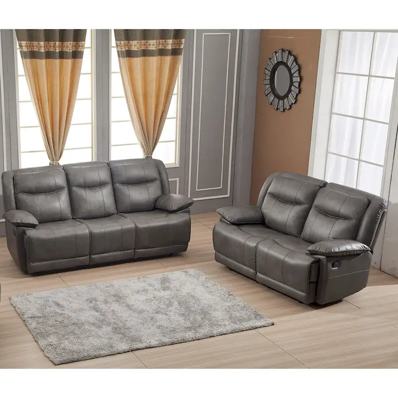 Bonded Leather Reclining Sofa and Loveseat