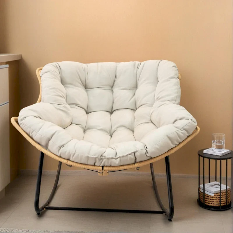 Egg Rocking Chair with Rattan Design