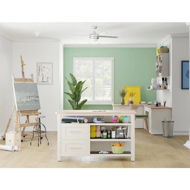 McLennan II Collection 52 in. Four-Blade Brushed Nickel Transitional Ceiling Fan with LED Light Kit - 52 in x 52 in x 14.31 in