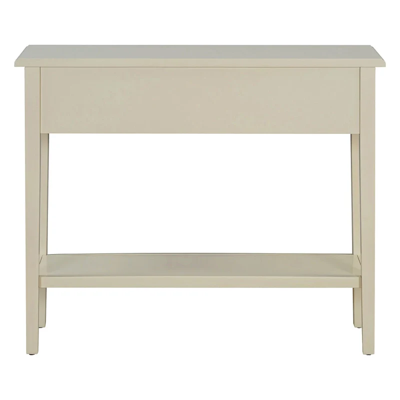 38.2 Rustic Console Table with Open Shelf and Three Drawers, Rubber Wood Legs