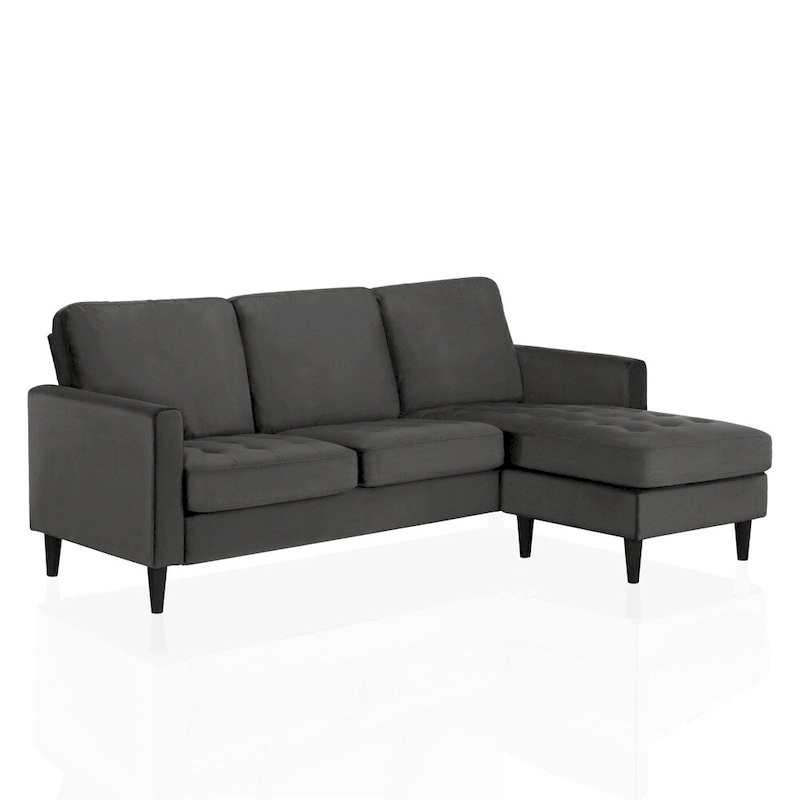 CosmoLiving by Cosmopolitan Strummer Velvet Reversible Sectional Sofa