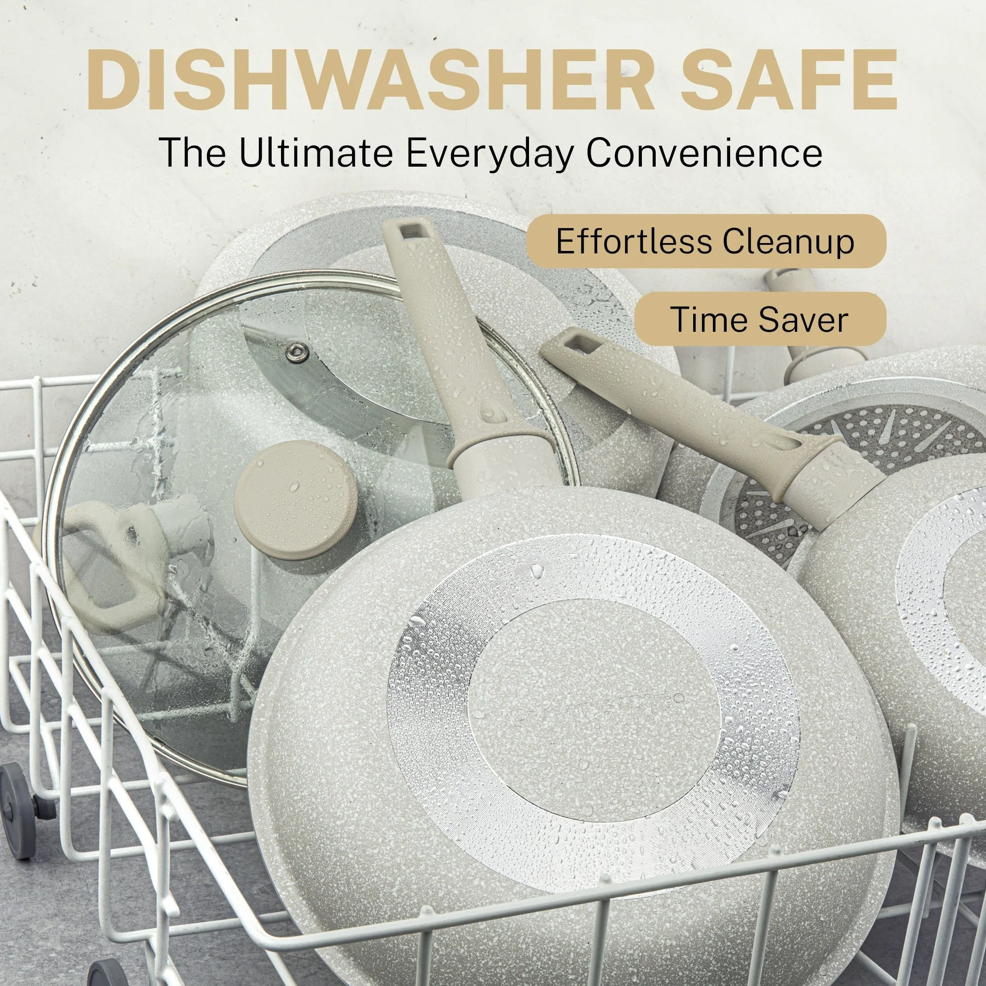 Granitestone Desert Cream 20 PC Nonstick Cookware and Bakeware Set