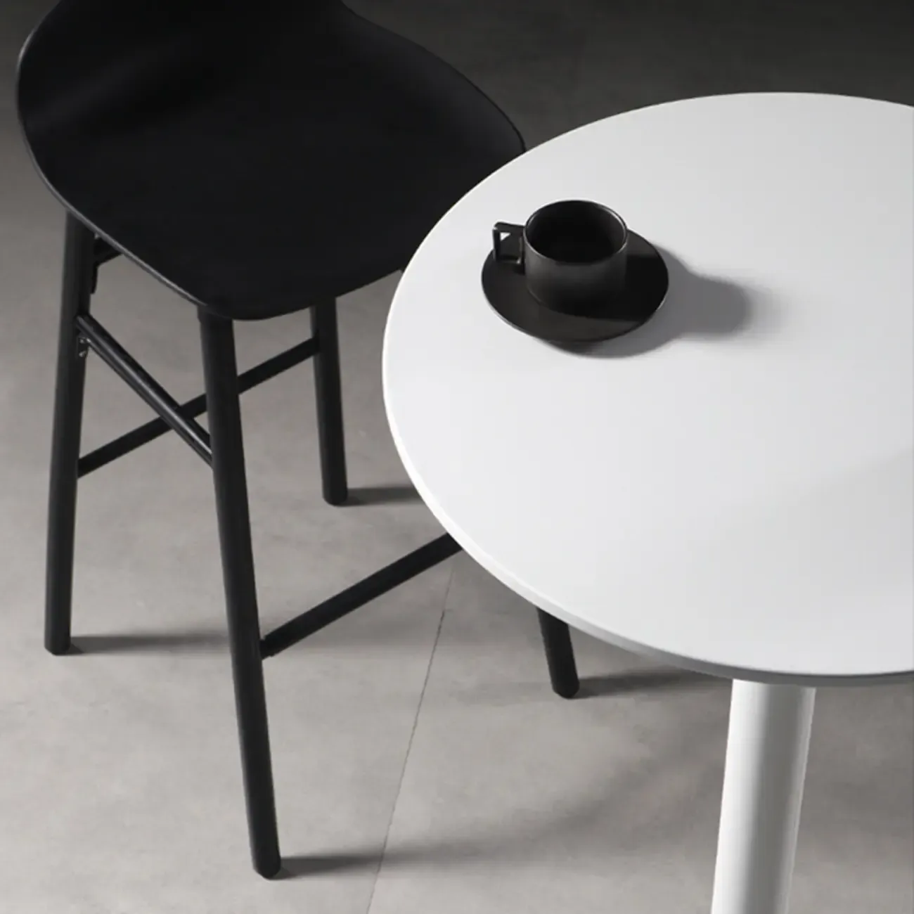 White Round Acrylic Tall Bistro Table Pedestal Base