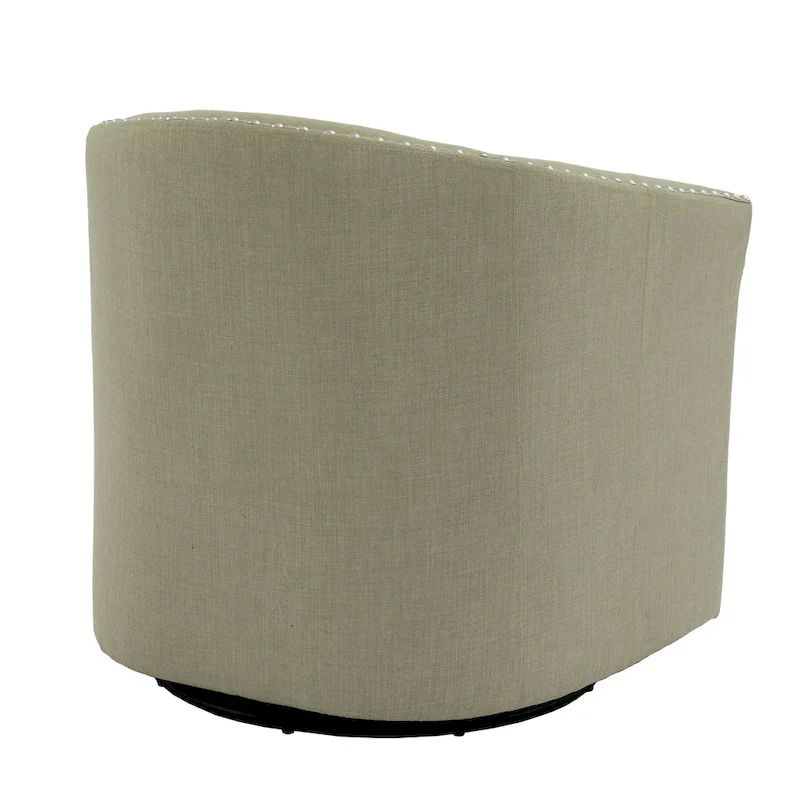 Upholstered Swivel Accent Chairs with Nailhead Trim, Set of 2