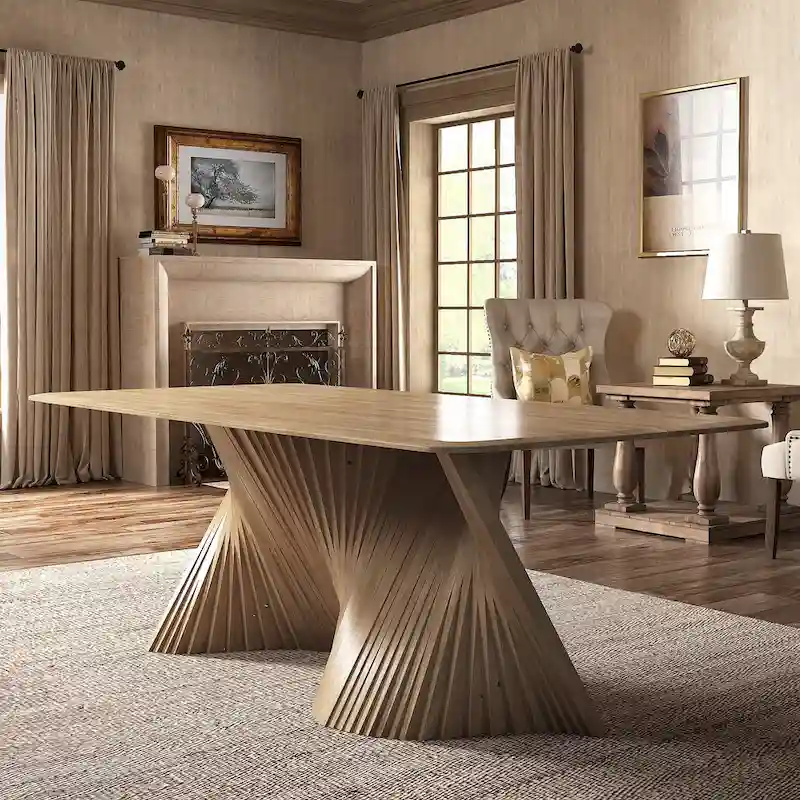 Norvik Wave Base Solid Wood Dining Table