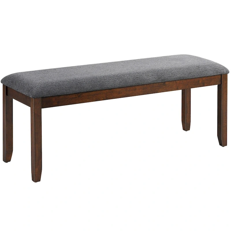 Upholstered Entryway Bench Footstool with Wood Legs - 47.5  x 15.5  x 19.5  (L x W x H)