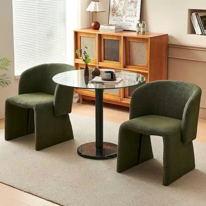 Howtai Barrel Dining Sofa Chairs Upholstered-Fully Wrapped