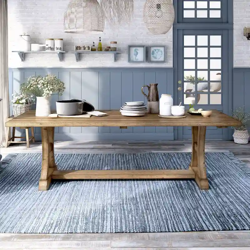 Rustic Pine Solid Wood Dining Table