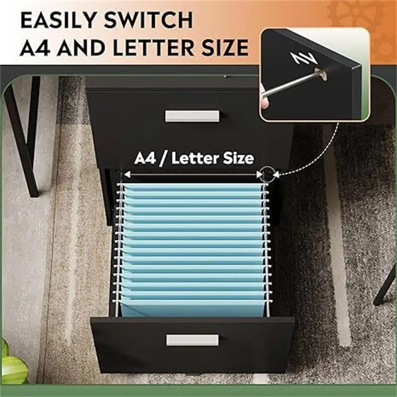 2 Drawer File Cabinet - 15.6 D x 16.2 W x 26.4 H