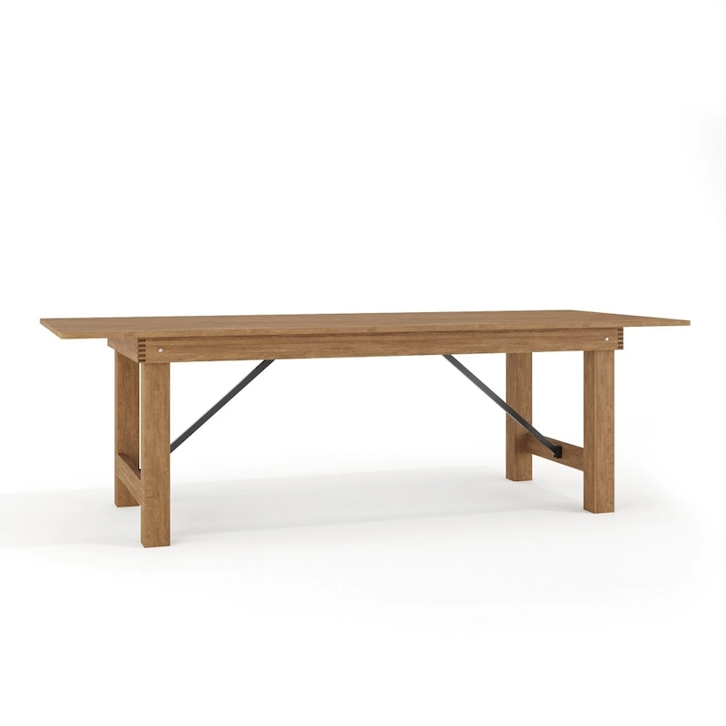 8' x 40 Rectangular Antique Rustic Solid Pine Folding Farm Table - 96D x 40W x 30H