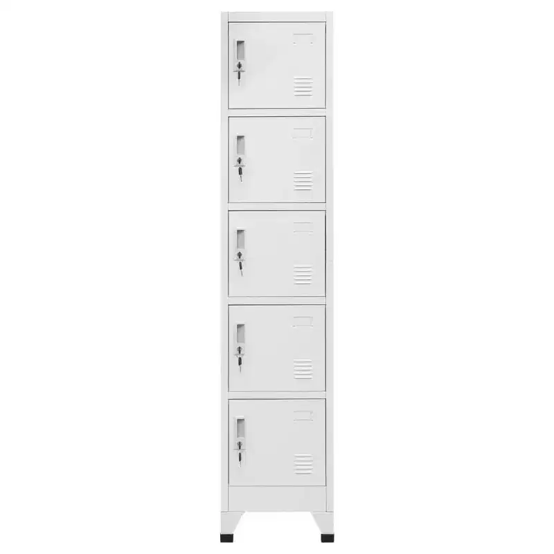 vidaXL Locker Cabinet Light Grey Steel Medium Locker Cabinet