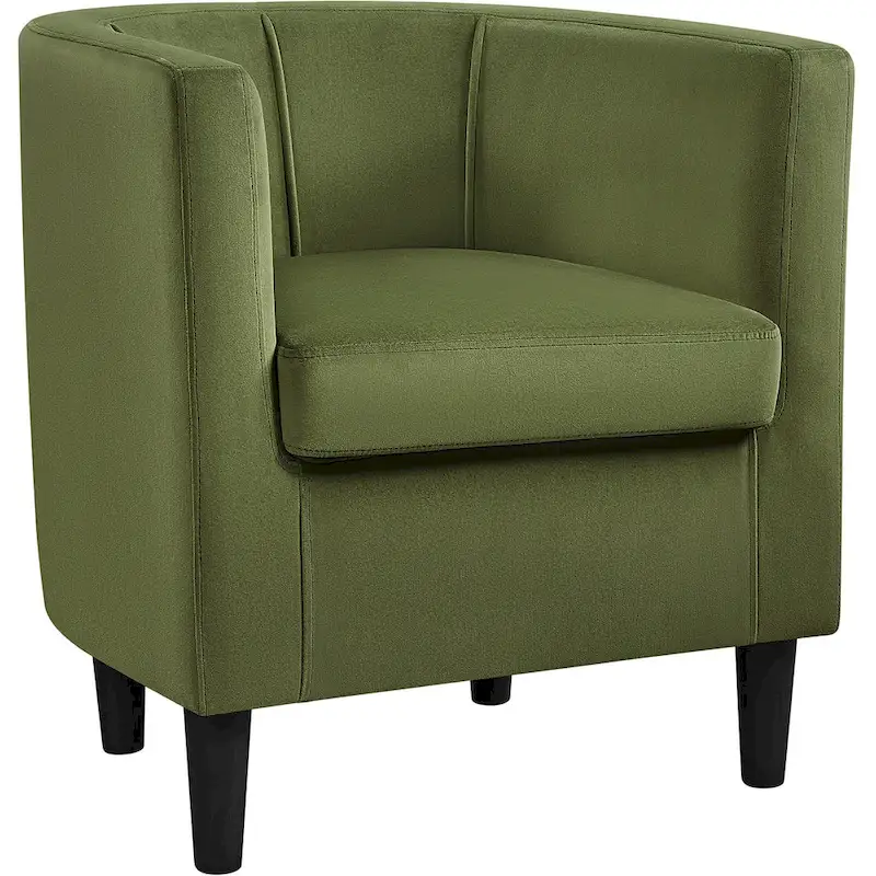Modern Barrel-shaped Chair Upholstered Velvet Club Chair