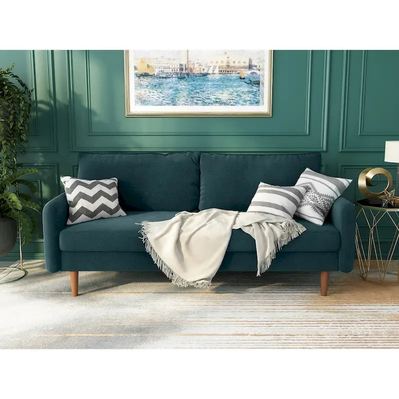Velvet Square Arm Sofa - Multiple Colors, Contemporary Design, Seats 2-3
