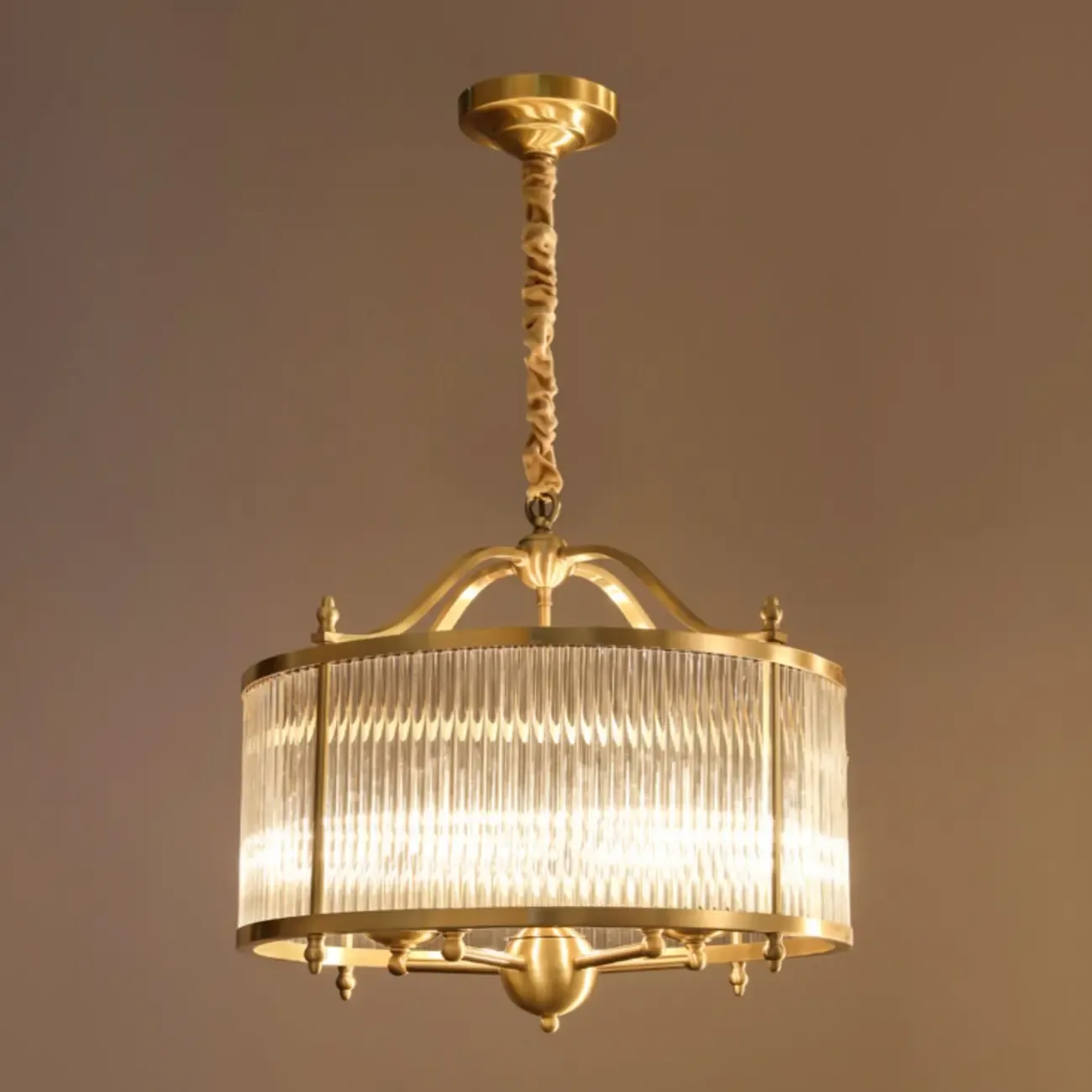 Modern 3-Light Crystal Round Chandelier with Flexible Height