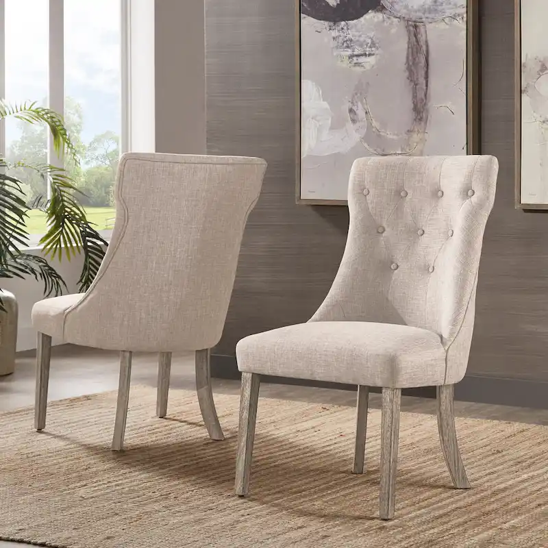 Voyager Button-tufted Dining Chairs (Set of 2) by iNSPIRE Q Artisan