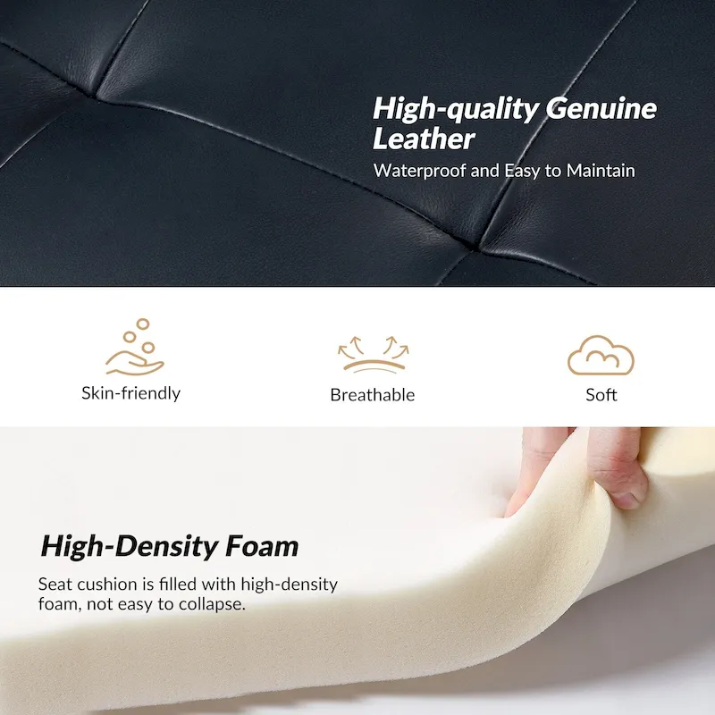 Elizabeth Mid-century Genuine Leather Arm Chair by HULALA HOME