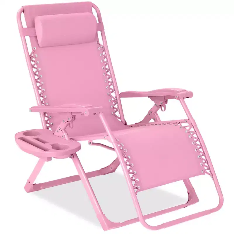 Best Choice Products Monochromatic Zero Gravity Chair, Folding Patio Recliner w/Side Tray, Headrest