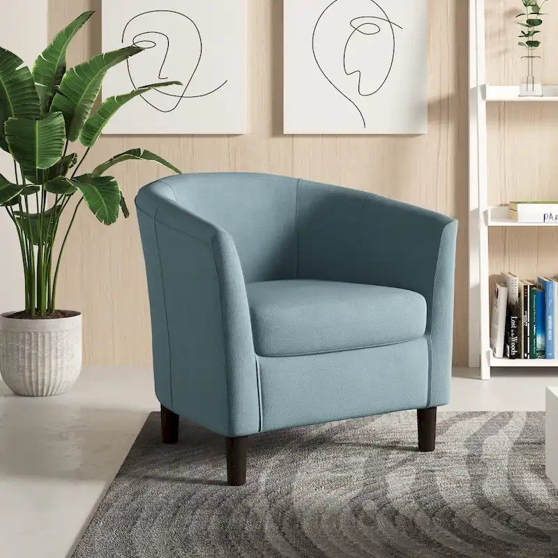 Modern Barrel Accent Chairs Cozy Armchair Club Chair