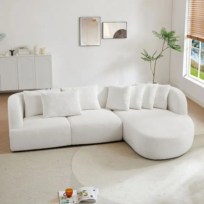 Boucle sofa,Modular Sectional Couch for Living Room Apartment Lounge,Free Combination