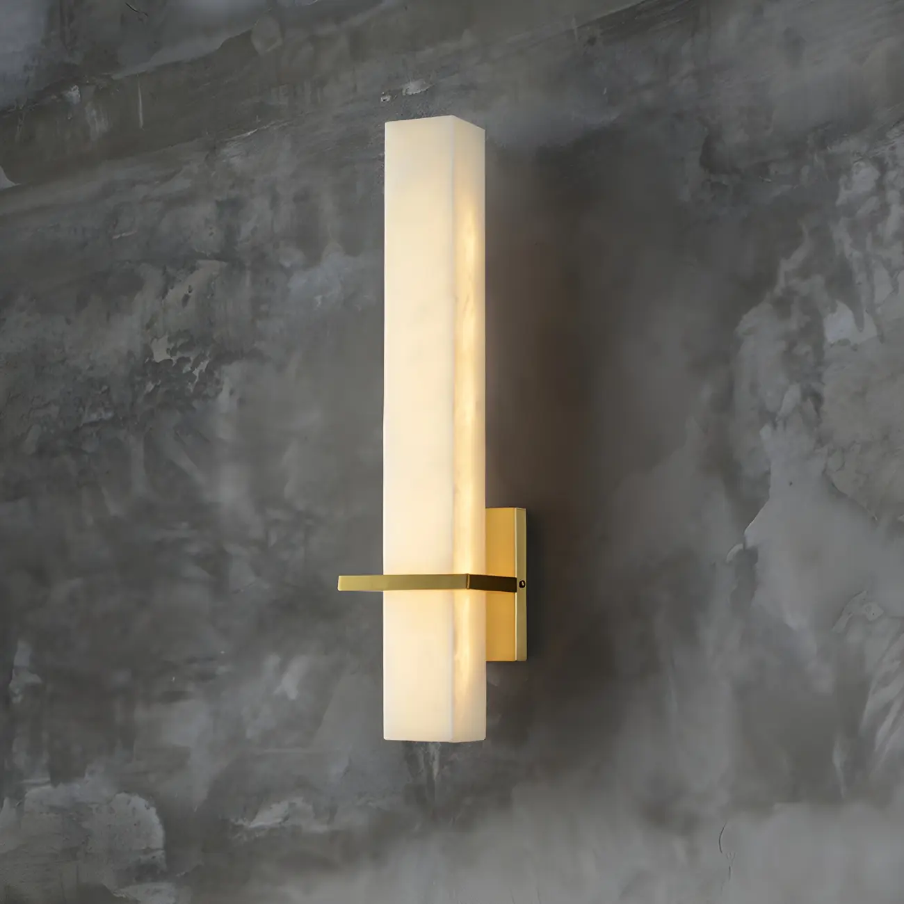 Modern White Stone LED Wall Sconce