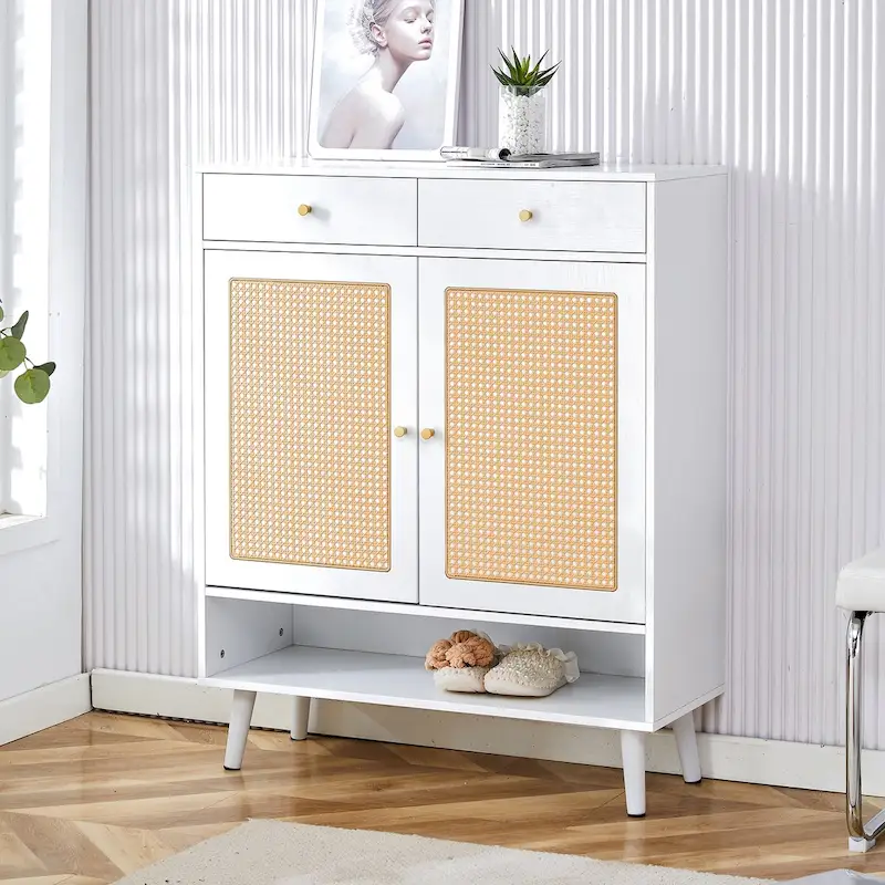 Modern minimalist storage cabinet, rattan shoe cabinet, bed top cabinet. Beautiful shape for corridors and living rooms