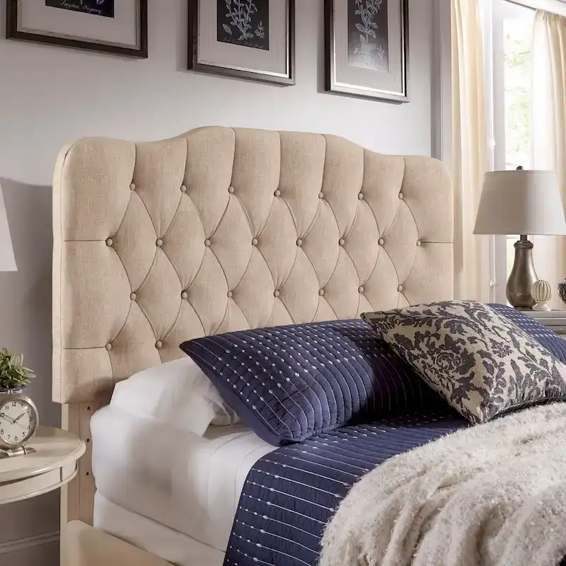 Upholstered Bed with Adjustable Headboard