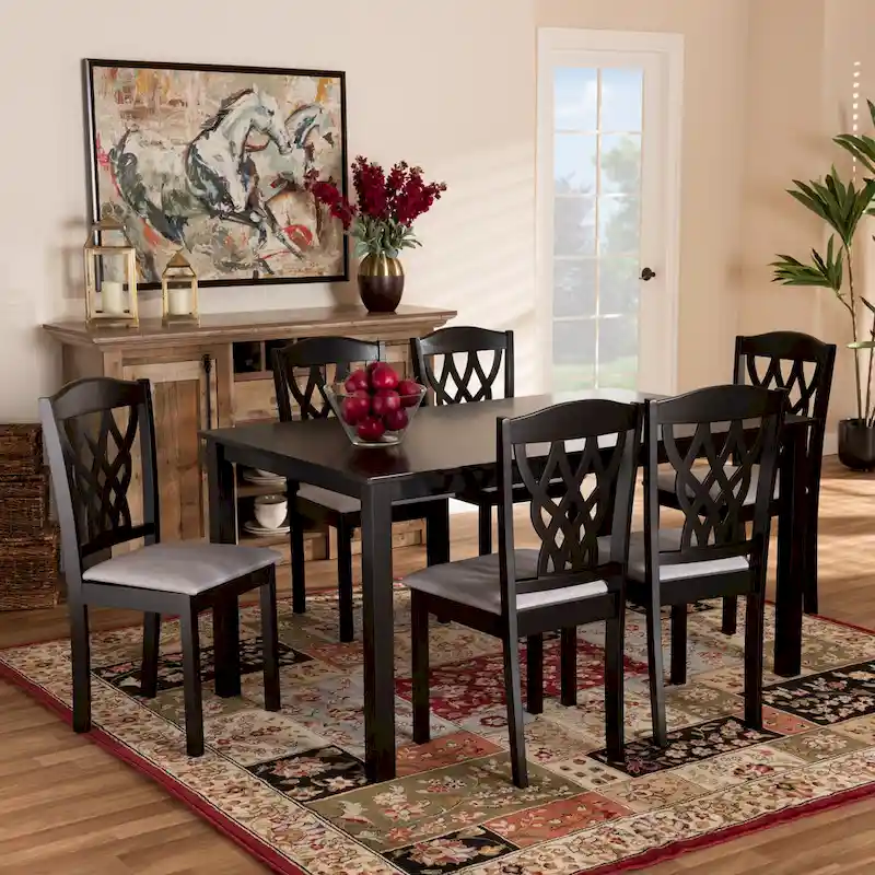 Modern and Contemporary Wood 7-Piece Dining Set