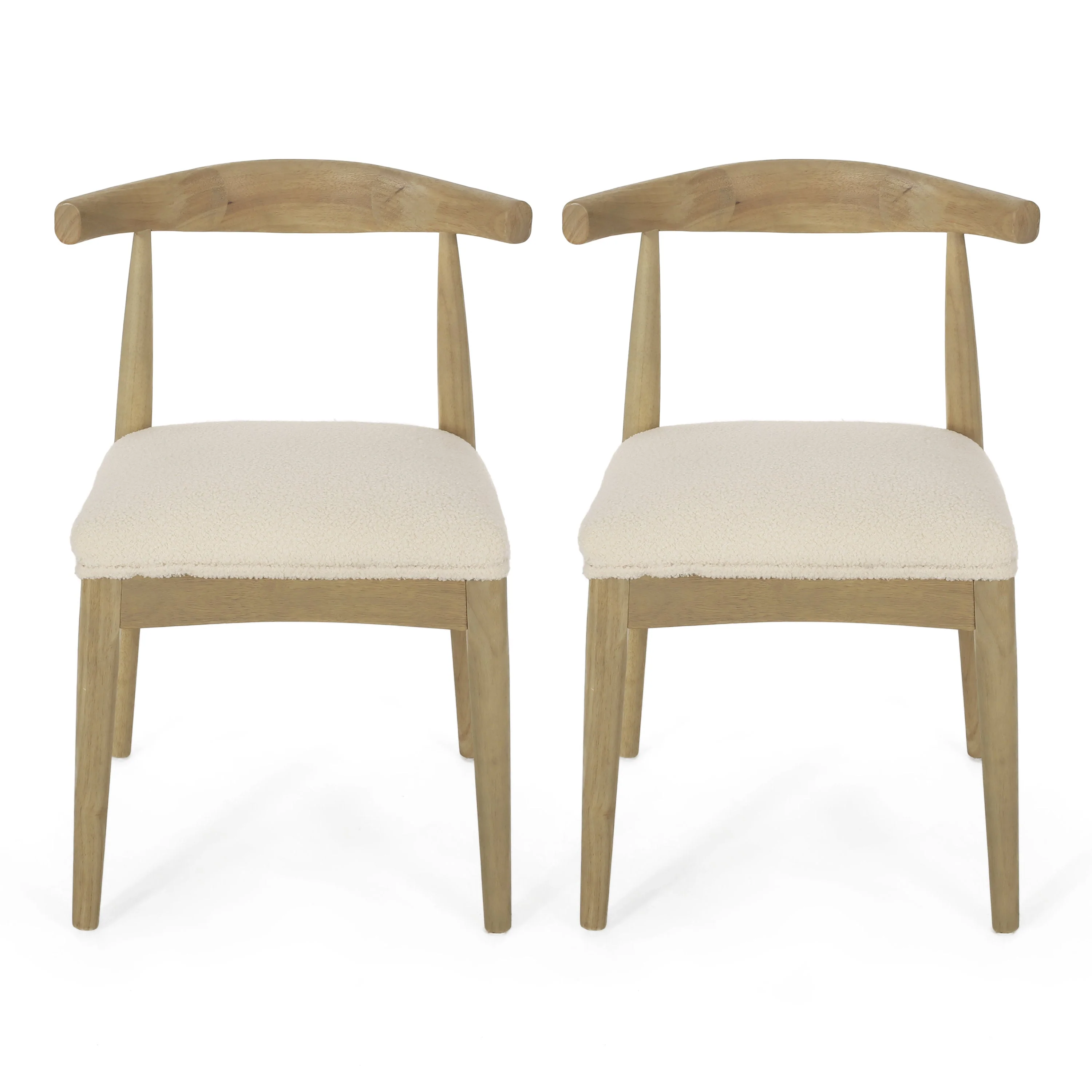 Covey Mid Century Modern Fabric Upholstered Wood Dining Chairs, Set of 2