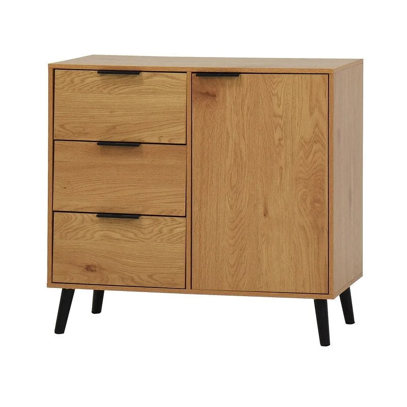 Storage Cabinet with 3 Drawers and Adjustable Shelf - N/A