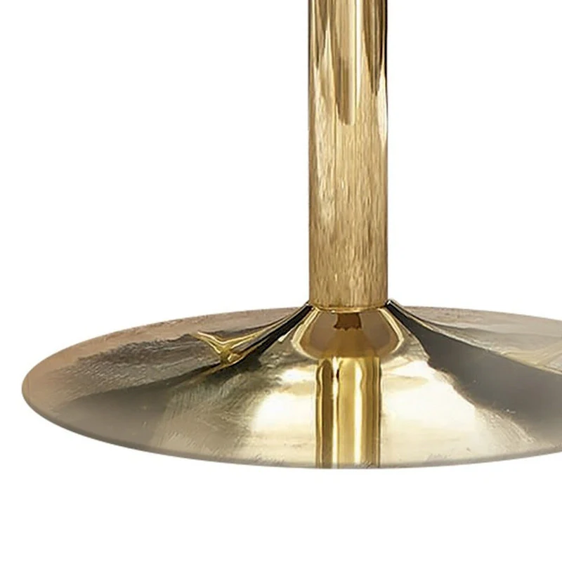 30-Inch Round Dining Table with Marble Top and Metal Base
