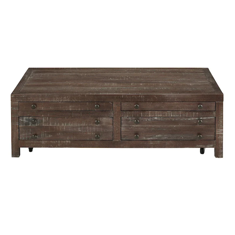 Townsend Solid Wood Castered Coffee Table in Java