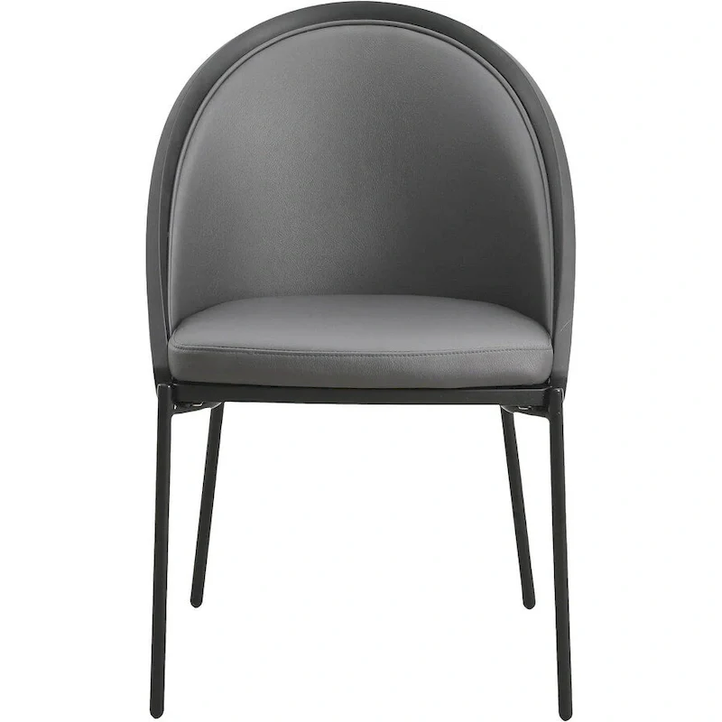 Urbane Upholstered Faux Leather Dining Chair with Powder Coated Steel Legs by LeisureMod