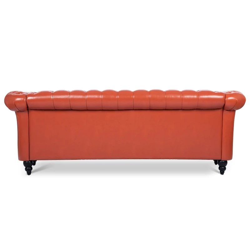 84.65   PU Rolled Arm Chesterfield 3 Seater Sofa