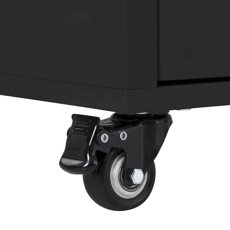 Kitchen Island Cart with Rubber Wood Top and Locking Wheels