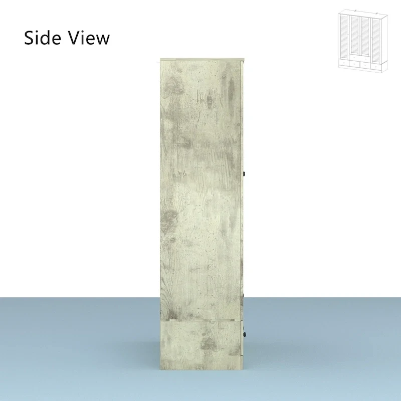 Wardrobe Armoire Closet 59W Large Freestanding Wardrobe Cabinet White