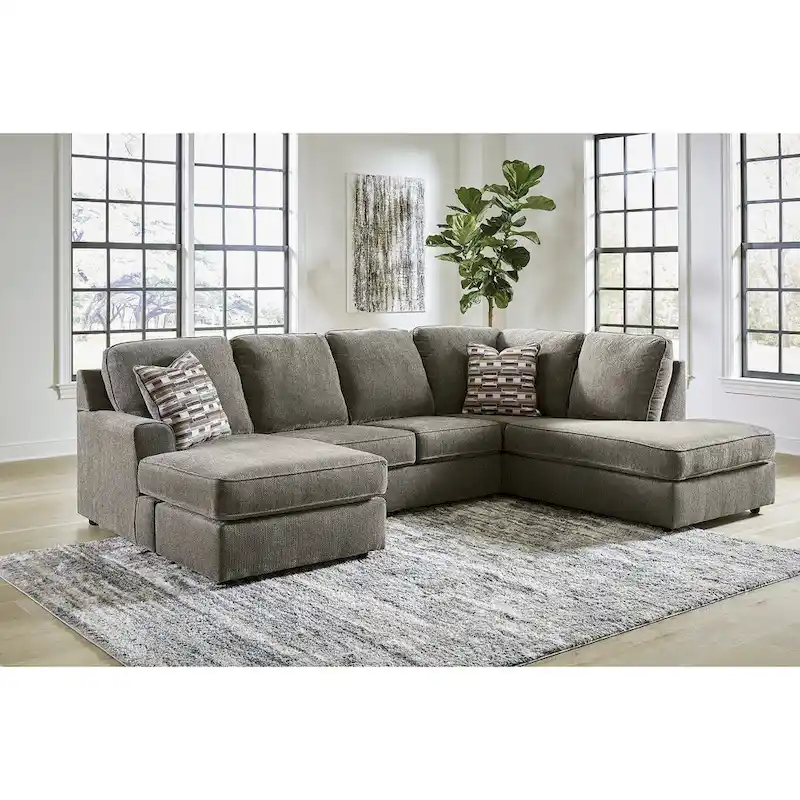 O'Phannon Putty Sectional with Chaise - 125W x 86D x 38H