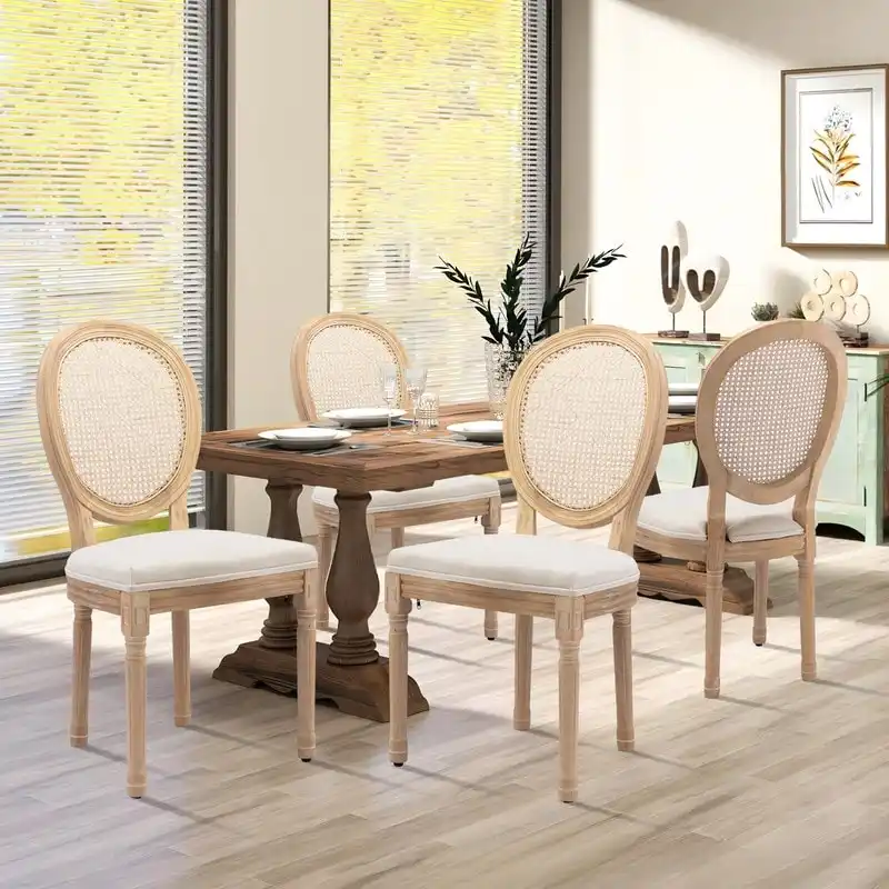 French Dining Chair with Nailhead Trim Set of 4