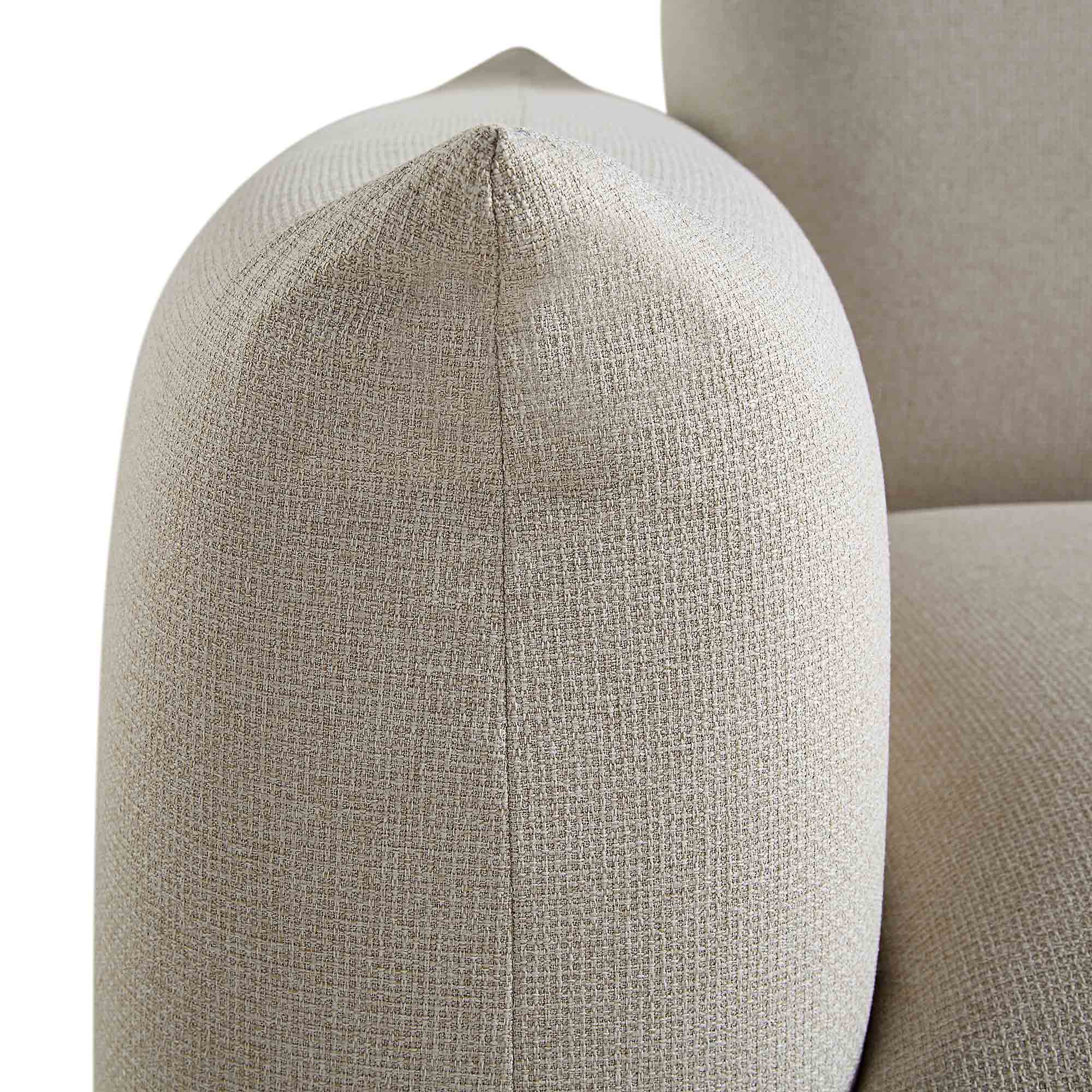 Three Seater Sofa, Beige Woven Fabric