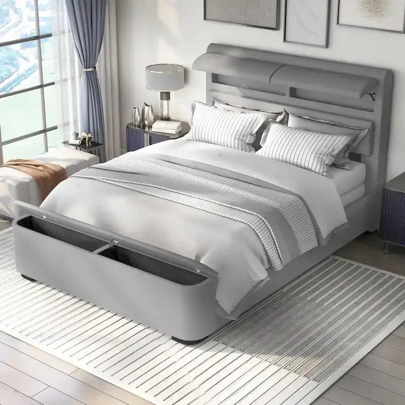 Otjen Modern Upholstered Storage Bed