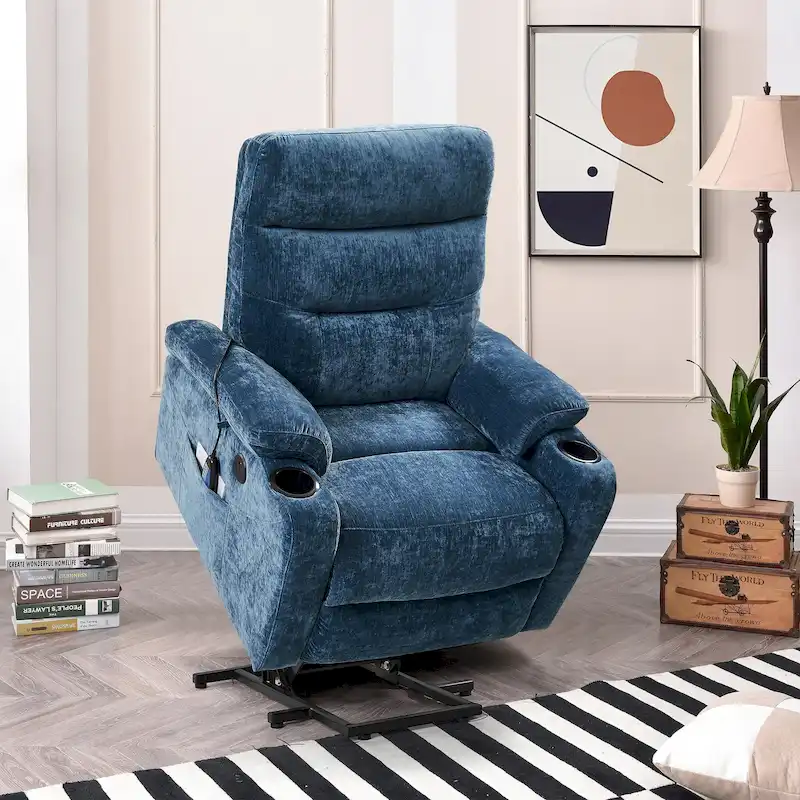 Electric Power Lift Recliner with Massage, Heat, and Convenient Features