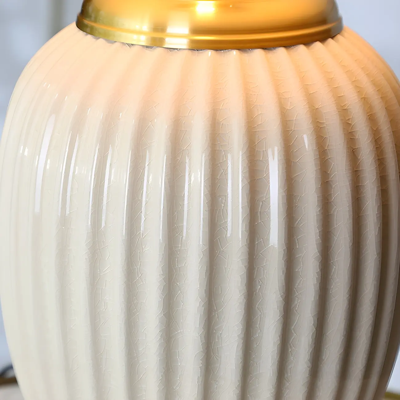 Plug-In Elegant Ceramic LED Table Lamp with Fabric Shade