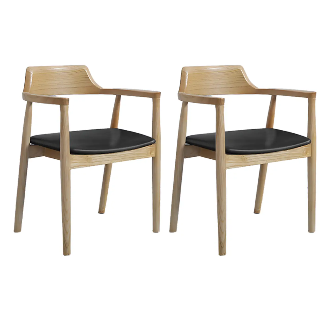 Mid Century Solid Wood Dining Chair Set of 2